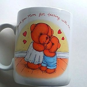 Teddy Bear “Thank You Mom For Bearing With Me” Avon Coffee Mug